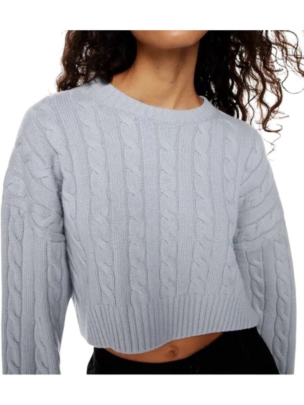 Aritzia Sunday Best Peggy Cropped Sweater in light blue